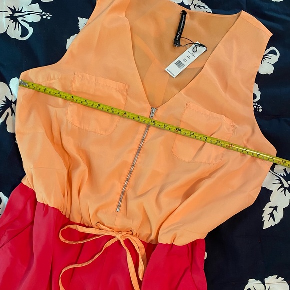 🎁NWT Walter Baker Romper M. Peach/Fuchsia …or Teal/Purple. - Picture 8 of 10